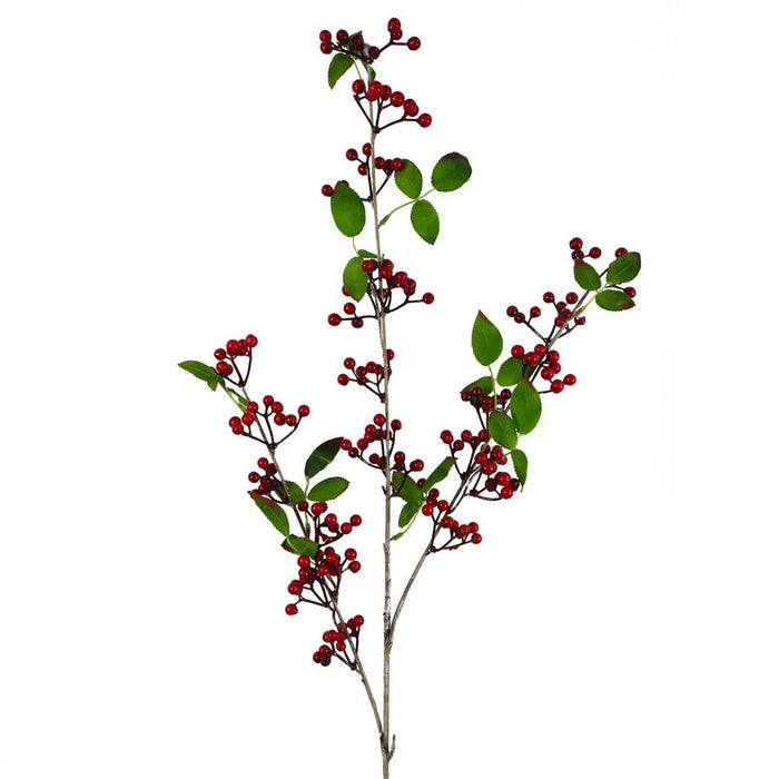 Premium Quality 80cm Artificial Red Christmas Berry Spray