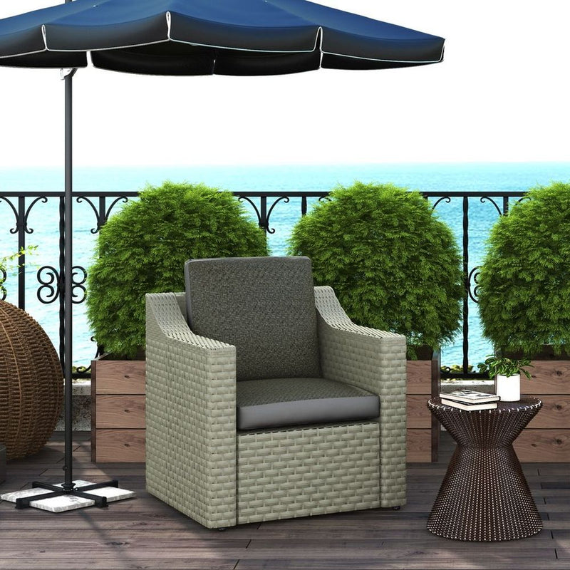 Enhance Outdoor Seating: Outsunny Set of 2 Seat Cushions with PE Rattan Cover - Grey