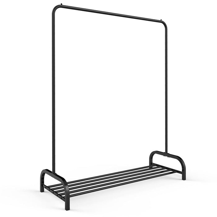 VINSANI BLACK CLOTHES RAIL & SHOE RACK - Keep Your Home Organized & Stylish - Durable & Easy to Assemble - High-Quality & Multifunctional