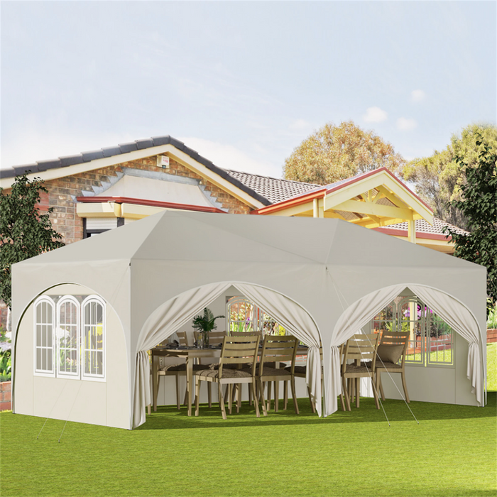 Party Tent | WOLTU folding Garden Gazebo | Waterproof | Beige 3x6m