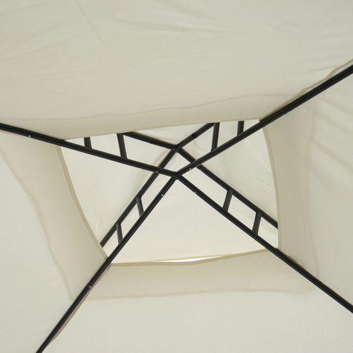 Outsunny 3x3m 2-Tier Polyester Draped Outdoor Garden Gazebo Cream White