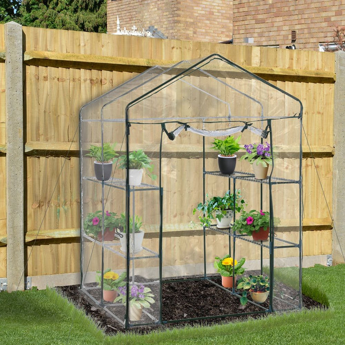 Sturdy Steel Frame Greenhouse | 2 Shelves | Perfect for Flowers, Plants, & Vegetables