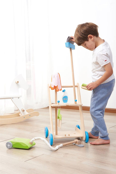 LELIN TOY CLEANING CART SKC5131" - Kid-sized cleaning set with trolley, broom, mop, cleaning agents, and vacuum. Foster creativity and responsibility. Ages 3+.