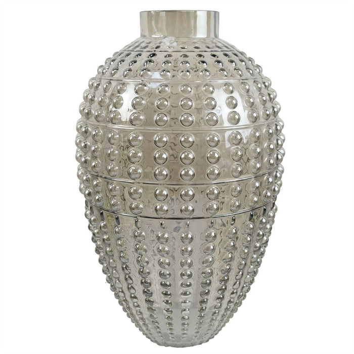 35cm Smoke Grey Bubble Vase - High Quality Glass - Suitable for Real & Artificial Flowers - Hand Finished