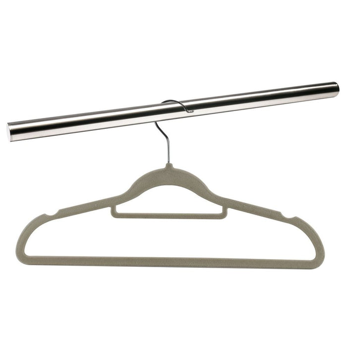 10x10 Adult Grey Velvet Flocked Hangers - Space Saver, Non Slip - 100 Hangers - DGI-4020