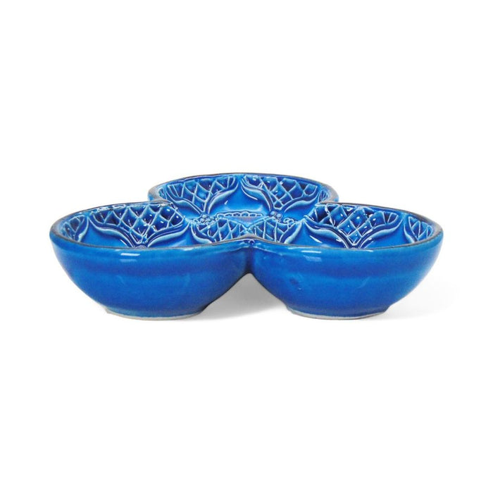 3-in-1 Circles, Blue Snack and Dip Bowl, Divided Servings