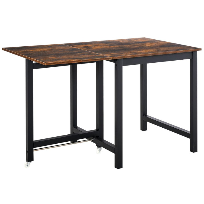 Industrial-Style Drop Leaf Folding Table for Dining - Compact & Stylish - Max Load 20KG