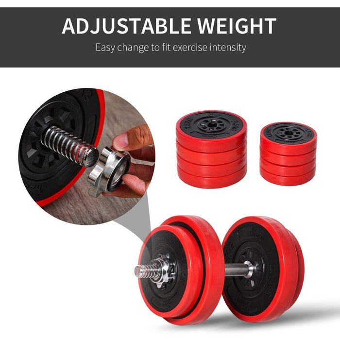 Premium 20KG Dumbbell & Barbell Set - Home Gym Exercise Equipment