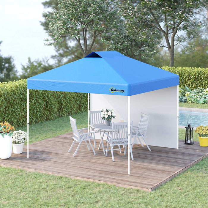 3x3M Pop Up Gazebo Tent with 1 Sidewall, Roller Bag, Blue