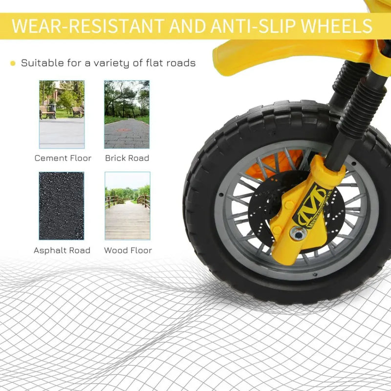 High-Quality Electric Ride-On Motorcycle for Kids - Yellow, 25kg Max Load, 25W Motor, 2.5km/h Speed, 45min Playtime