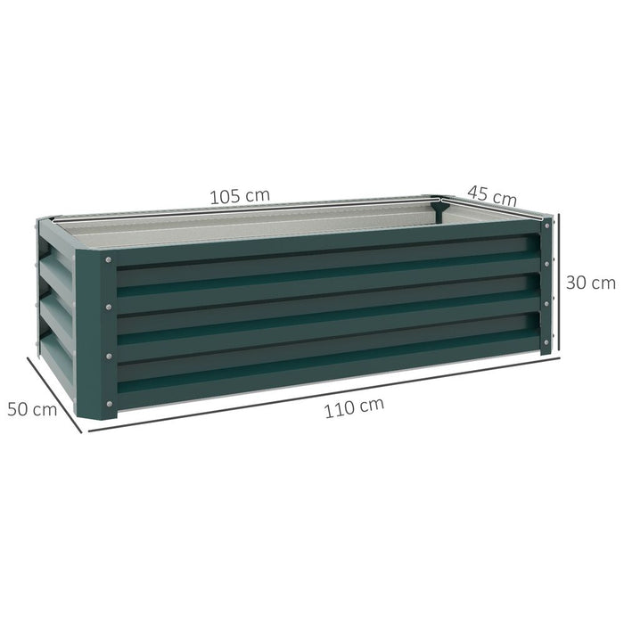 Outsunny Steel Planter Box Set, 2-Pack, Green - Durable & Easy to Grow!