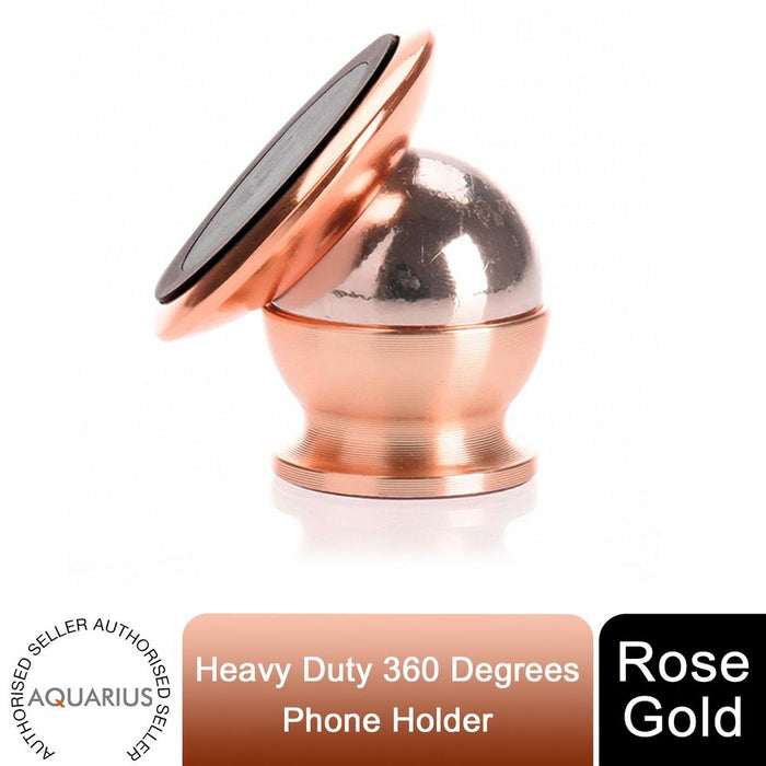 AQ Heavy Duty 360° Rotation Universal Magnet Phone Holder, Rose Gold - Best Quality & Easy to Install