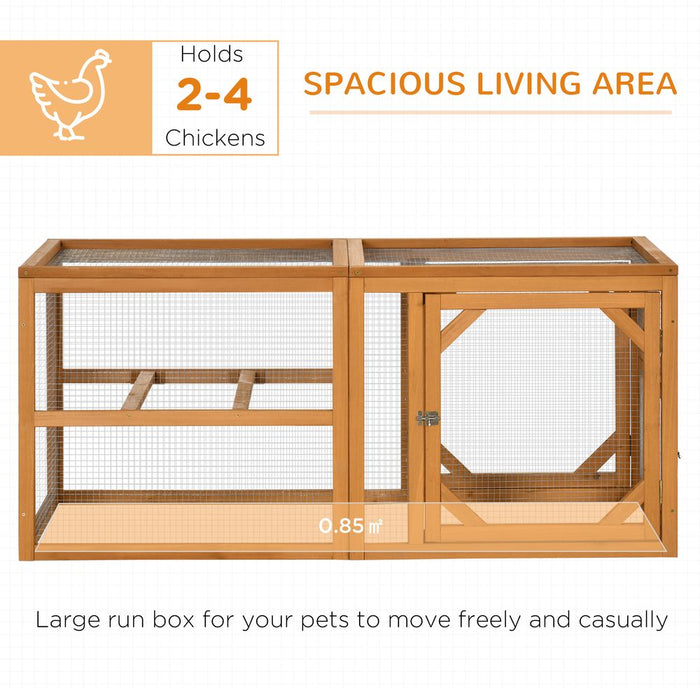 Spacious PawHut Wooden Chicken Coop | Perches, Doors | 2-4 Chickens | High-Quality & Secure