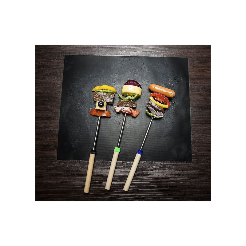 Vinsani Non-Stick BBQ Grill Mat (40 x 33 cm) – Universal Barbeque Baking Oven Liners Reusable and Dishwasher Safe Indoor Outdoor BBQ Cooking Mats for Charcoal Electric Gas Grill Kitchen Ovens – Black
