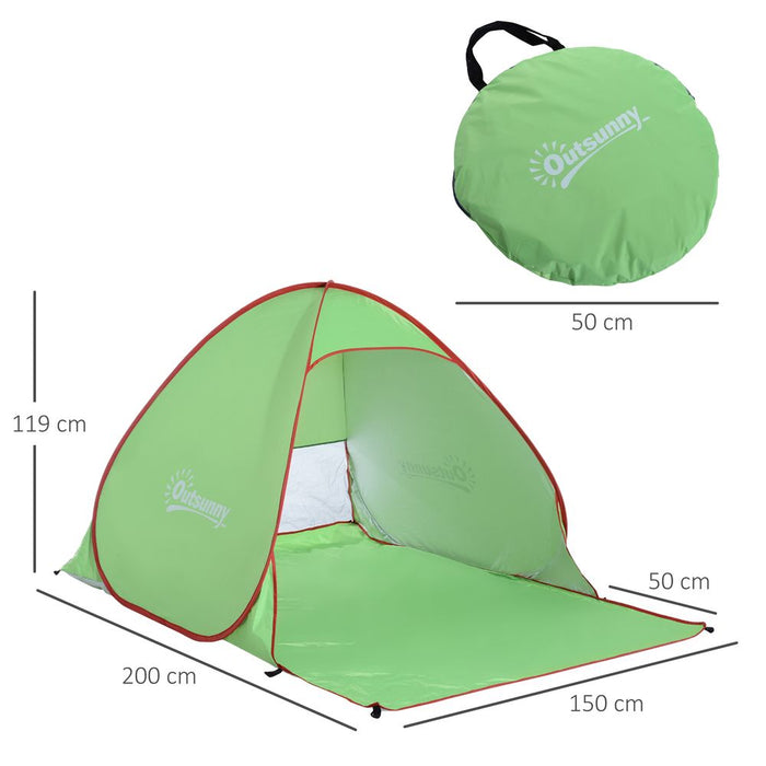 Instant Pop up Beach Tent Sun Shade Shelter, Green - Outsunny