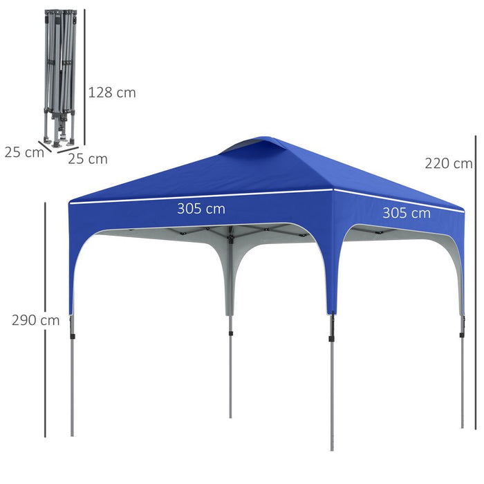 Premium 3x3M Pop Up Gazebo in Blue - Easy Setup, Portable Design, UV50+ Protection