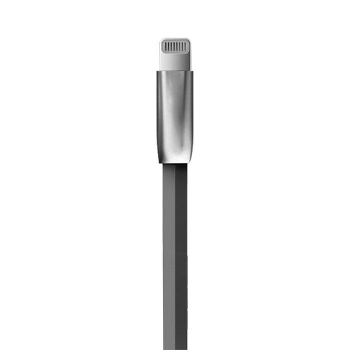 High-Quality 1m Spring Zinc Alloy Lightning to USB Sync and Charge Cable - Space Grey