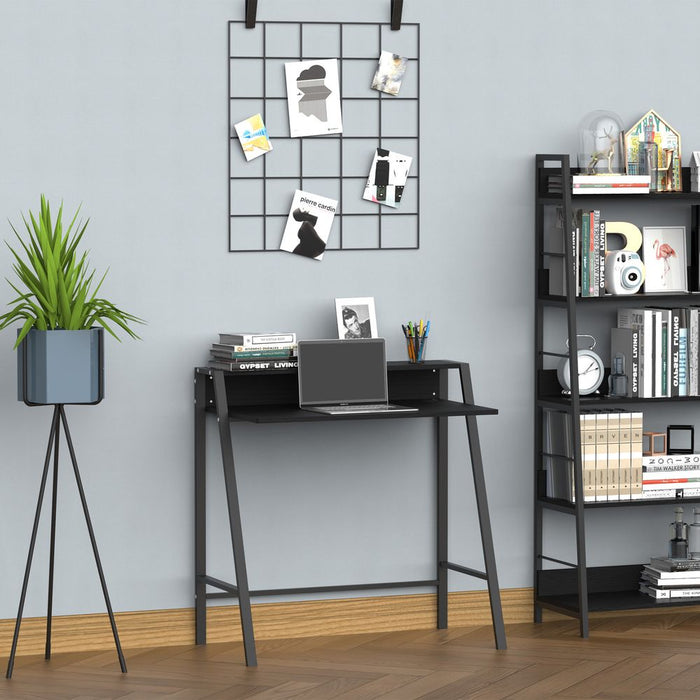 Stylish Computer Desk w/ Upper Storage Shelf, Durable Steel Frame, Perfect for Home or Office