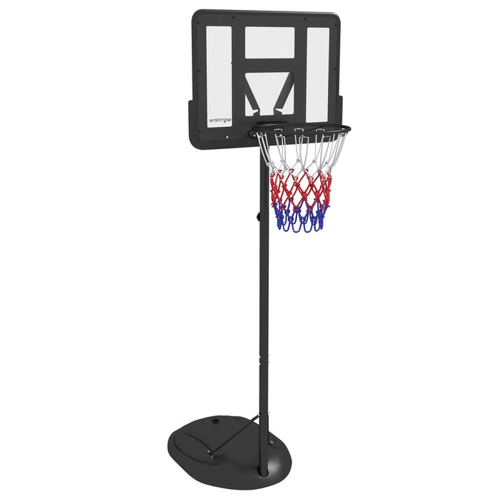 PORTABLE Basketball Hoop & Stand w/ Weighted Base, Wheels - BLACK