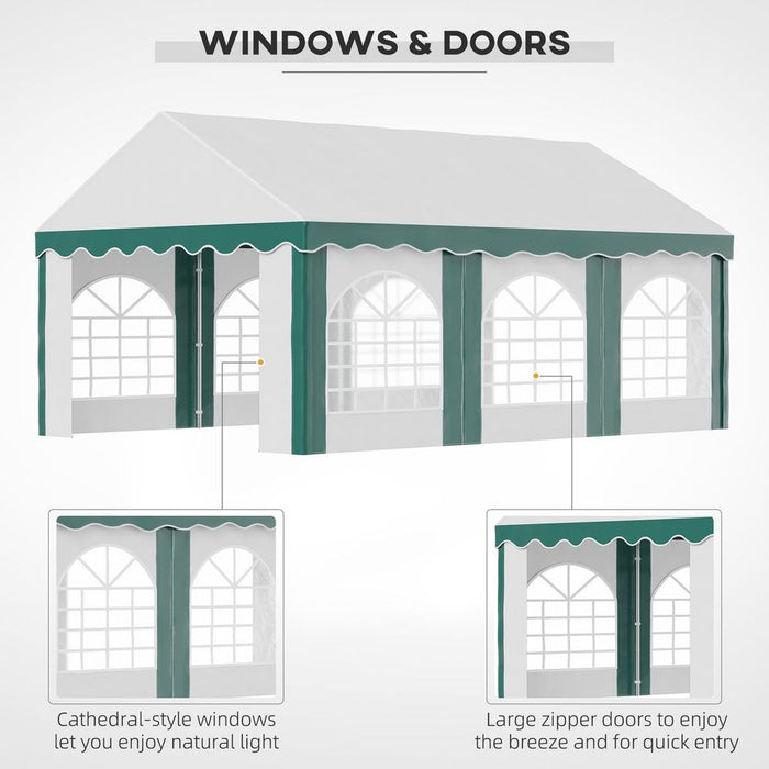 Premium 6x4m Marquee Gazebo, Double Door Party Tent for Weddings & Events