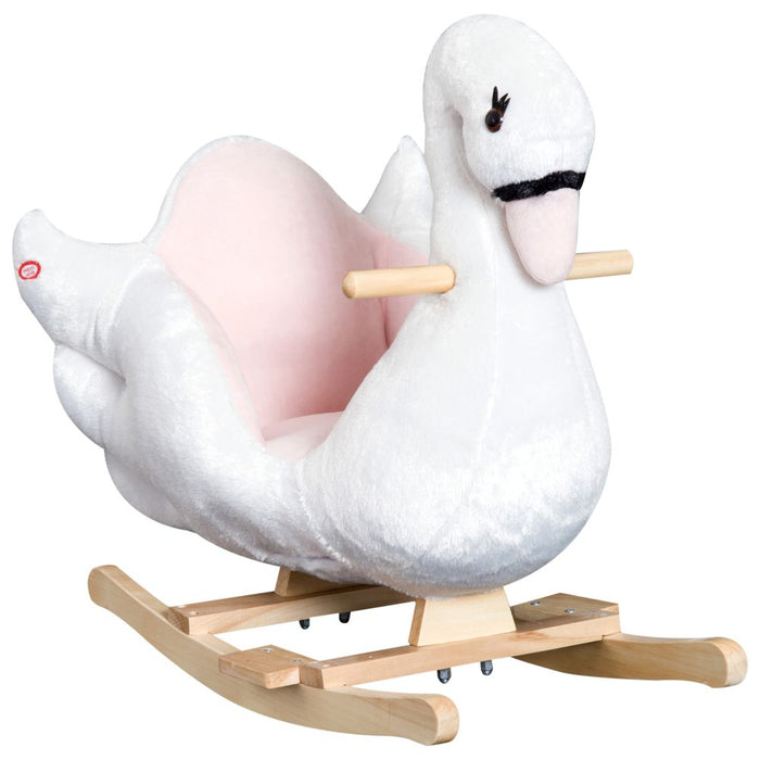 Premium Kids Swan Ride-On Toy | Toddler Rocking Horse w/ Music Seat HOMCOM