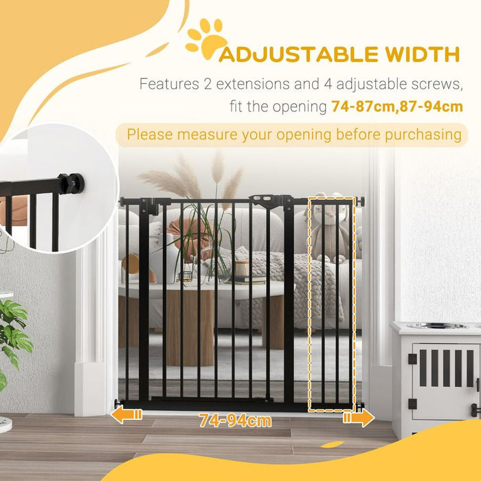 PawHut Adjustable Safety Gate - Keep Pets Safe with Extensions & Adjustable Screws