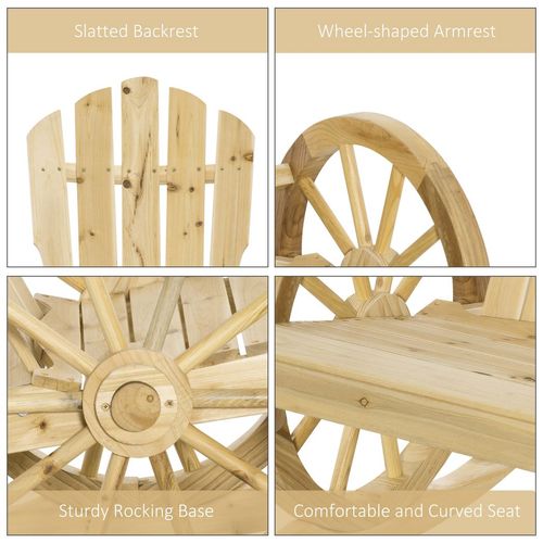 Outsunny Adirondack Rocking Chair Porch Poolside Garden Lounging Natural