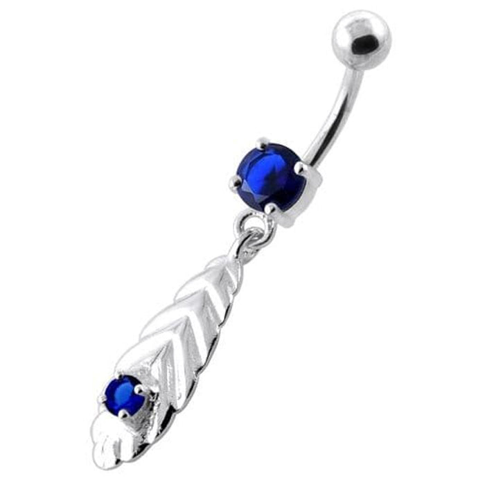 Jeweled Oblong Leaf naval piercing