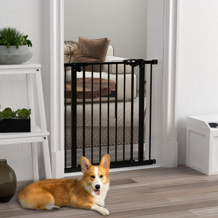 PawHut Adjustable Safety Gate - Keep Pets Safe, Easy Assembly, Black