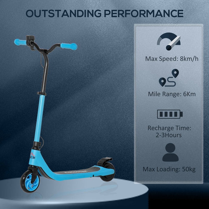 Blue HOMCOM Electric Scooter - 120W, Battery Level Display, Rear Brake