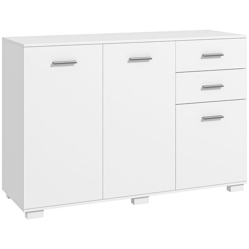 HOMCOM Modern Sideboard Kitchen Storage Cabinet with 2 Drawers and Shelves