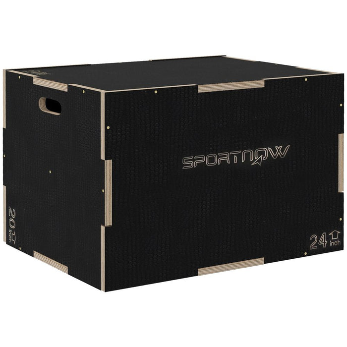 SPORTNOW 51/61/76cm Plyometric Jump Box, Wooden Plyo Box for Home Gym