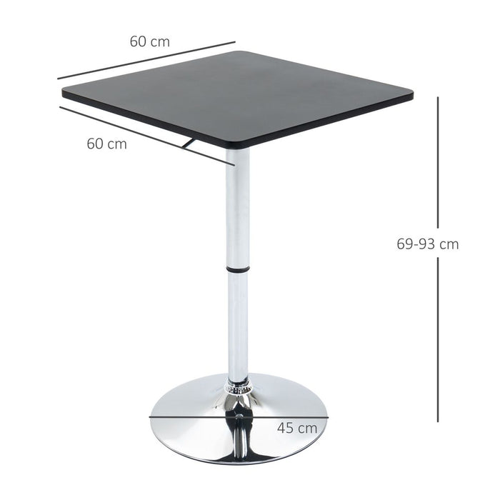 Versatile Adjustable Bar Table - Black/Silver Frame - Premium Quality - Ideal for Any Space