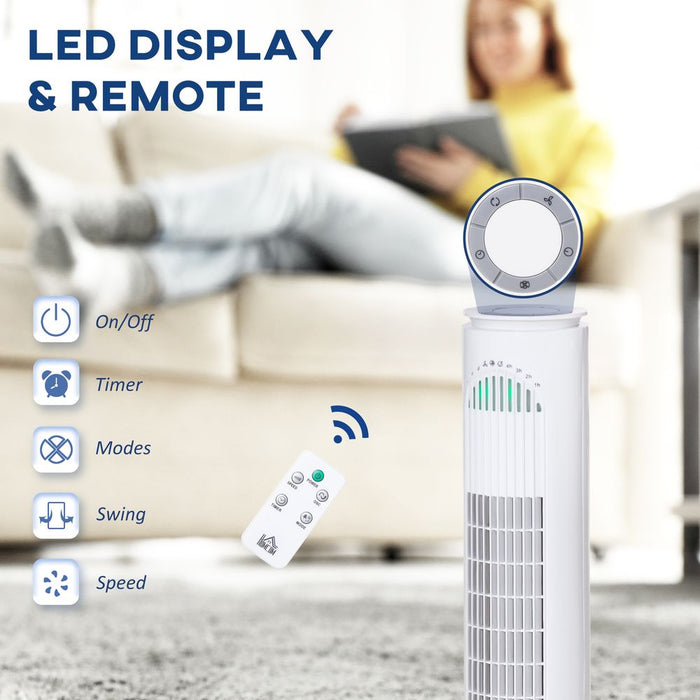 High Velocity Tower Fan, 3 Modes,Cooling PortableAir Circulator,Remote