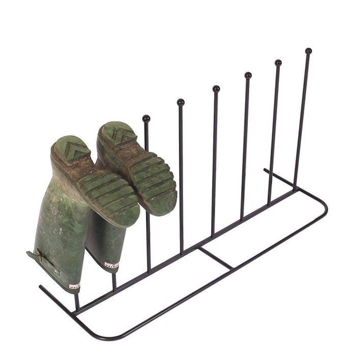 Space-Saving 4-Pair Boot Rack - Steel Black Powder Coated Stand