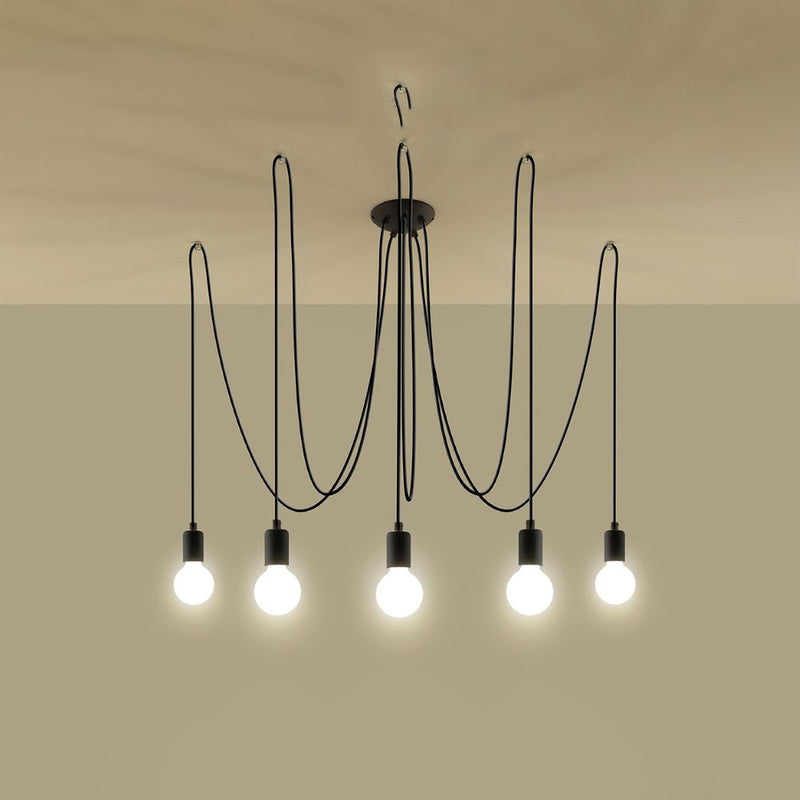 Chandelier fabric, steel Edison loft Design E27