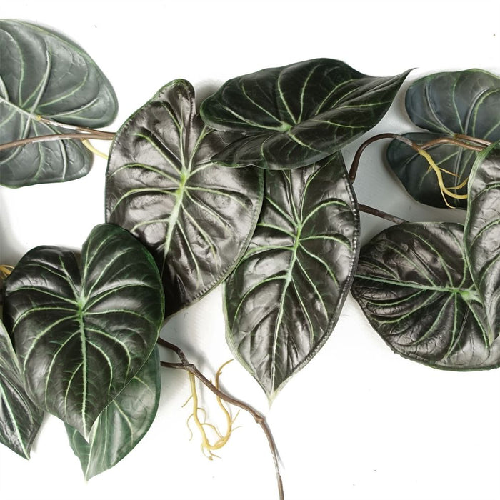 Premium 6-Pack Trailing Alocasia Dragon Scale Dark - 120cm Artificial Hanging Plants