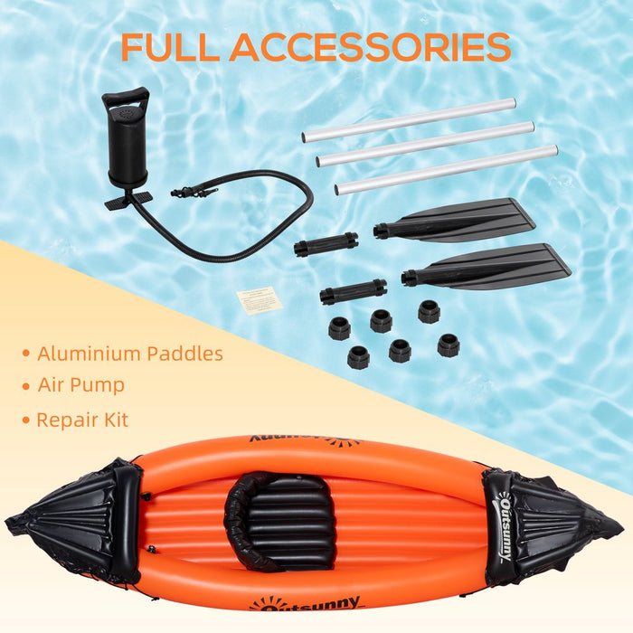 Inflatable Kayak, 1-Person Boat, Inflatable Canoe Set by Outsunny