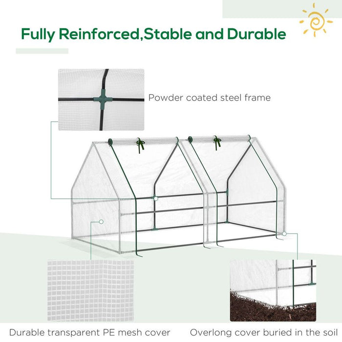 Premium Quality Mini Greenhouse: Portable, Steel Frame, Mesh Cover. Protect & Nourish Plants and Vegetables!