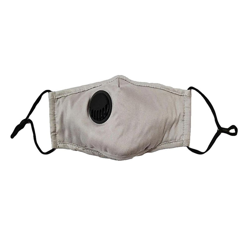 Aquarius Face Mask w/ Valve&2 Filters - Grey: Activated Carbon Non-Woven Fabric, PM 2.5 Filter, Unisex, Outdoor Activities