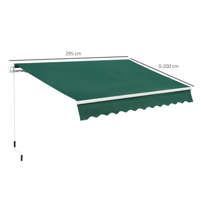 Window Awning Canopy Garden Shelter Sun Shade UV Blocker Aluminium Frame 3 x 2m