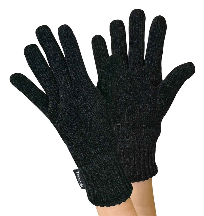 Ladies THMO Gloves - Expertly Insulated, Warm, Winter Accessories - Black, Grey, Red - 100% Acrylic - Machine Washable