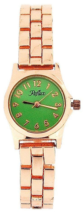 Reflex Ladies Metal Analogue Green Dial & Rose Tone Metal Bracelet Strap Watch LB112