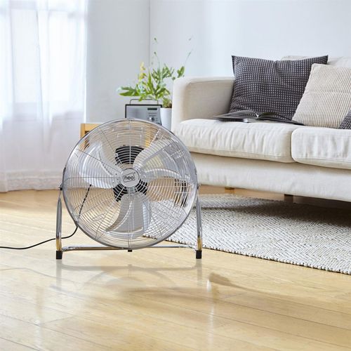Neo High Velocity Chrome Metal Floor Freestanding Fan � 12 Inch