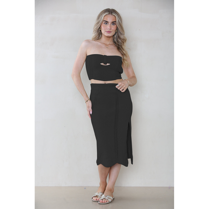 Sexy Cover-Ups Sleeveless Top Slit and Long Skirt Set