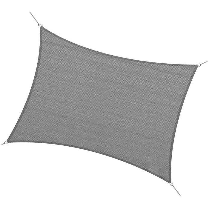 Premium 4x3m Rectangular Sun Shade Sail - UV Protection, Charcoal Grey