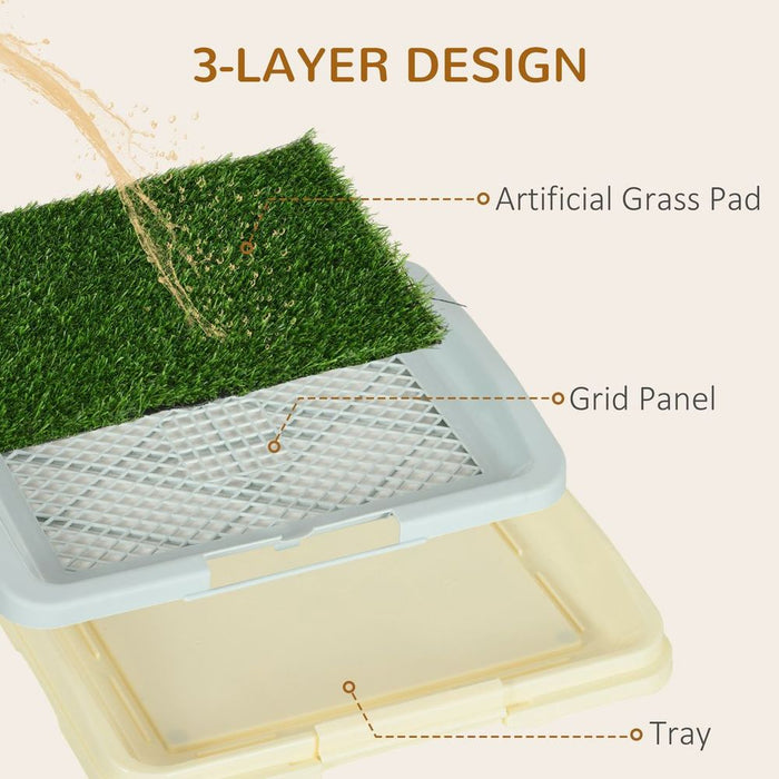 PawHut Dog Toilet - Indoor, Artificial Grass, Grid Panel, Tray: The Perfect Solution for Easy Pet Waste Management!