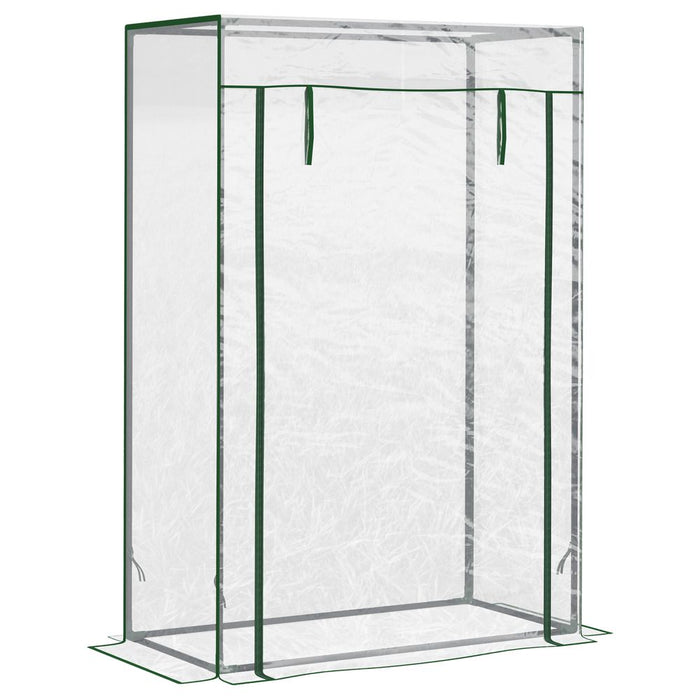 100x50x150cm Greenhouse Steel Frame PVC Cover with Roll-up Door Outdoor Green