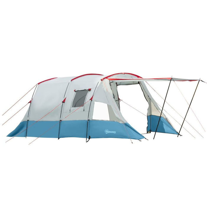 Premium 6-8 Person Tunnel Tent - Blue | Waterproof, Spacious, Easy Setup