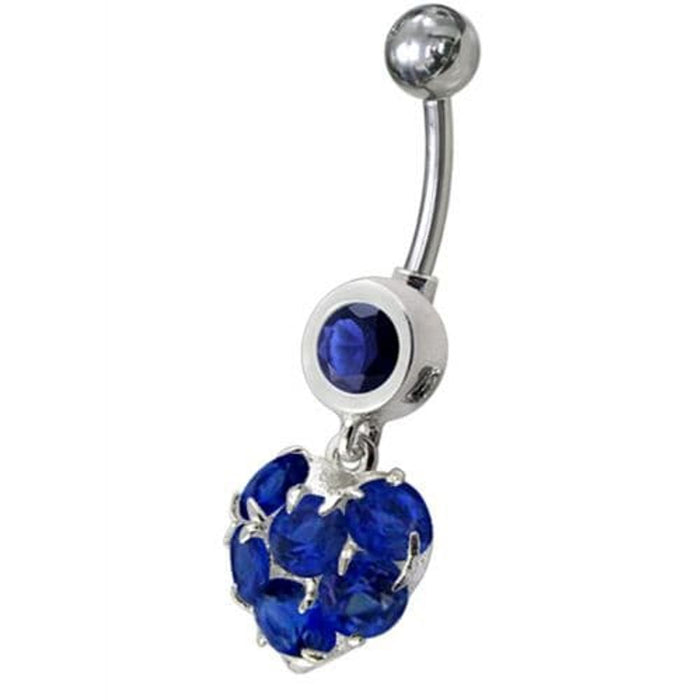 Fancy  Heart Dangling Belly Ring